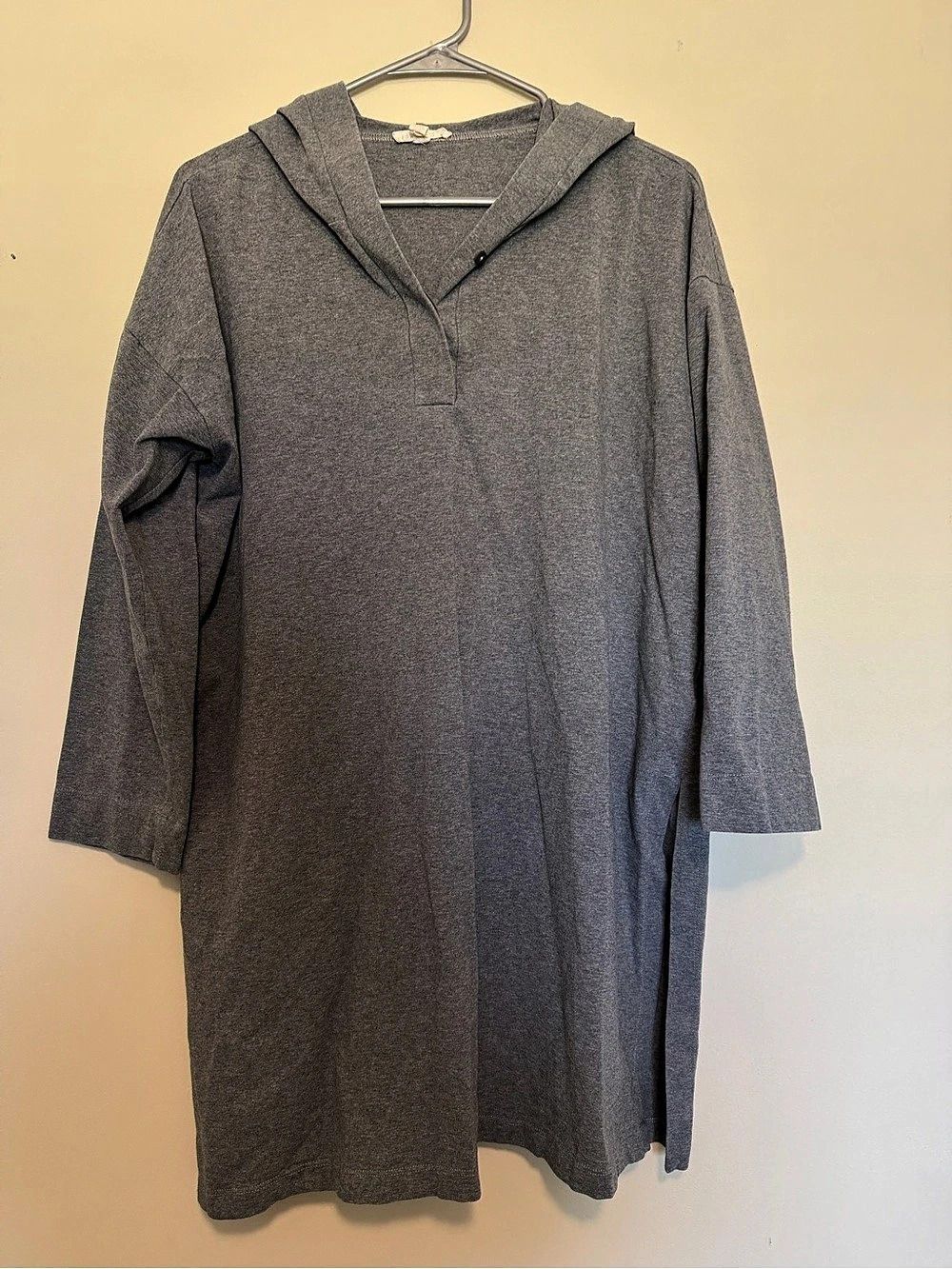 Eileen Fisher Gray Hooded Tunic Size Large